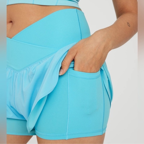 OFFLINE By Aerie Real Me Crossover Flowy Short Big Sur Blue Size Large - Picture 2 of 8